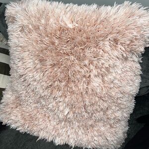 Shaggy Pink Throw Pillow case